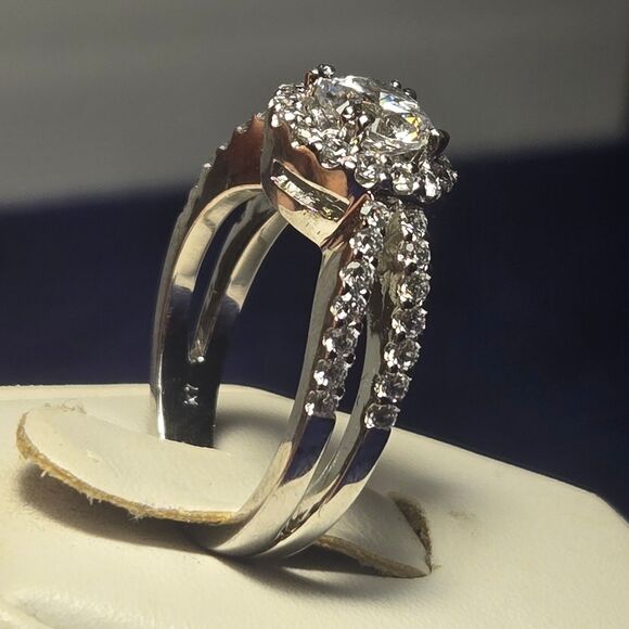 Romance Engagement Sterling Silver Ring Sz 6 - Picture 5 of 10